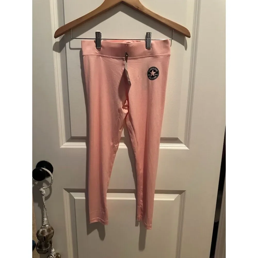 NWT Converse All Star Girl Storm Pink Leggings Size M